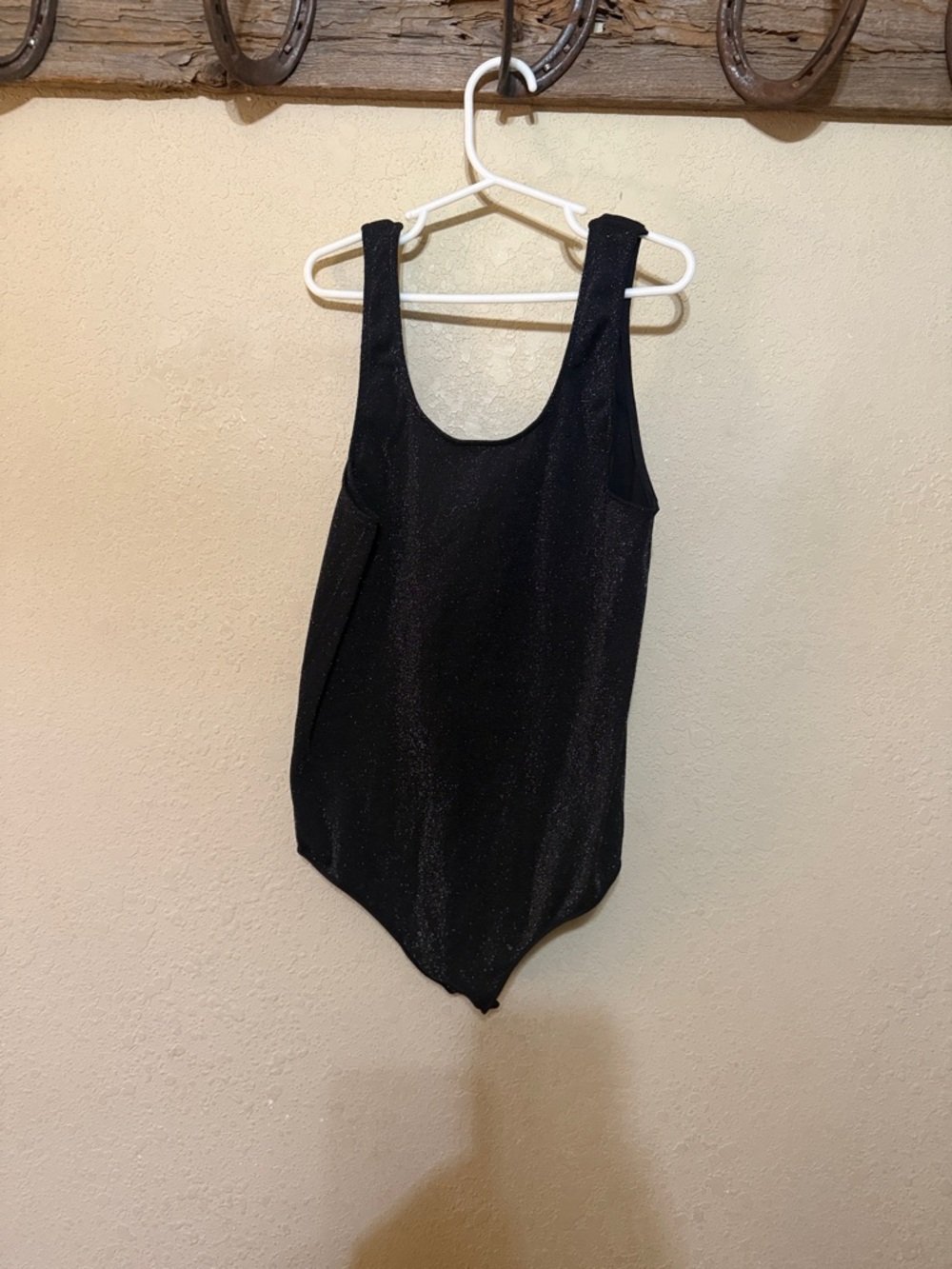 Sofia by Sofia Vergara Black Metallic Sparkle Bodysuit